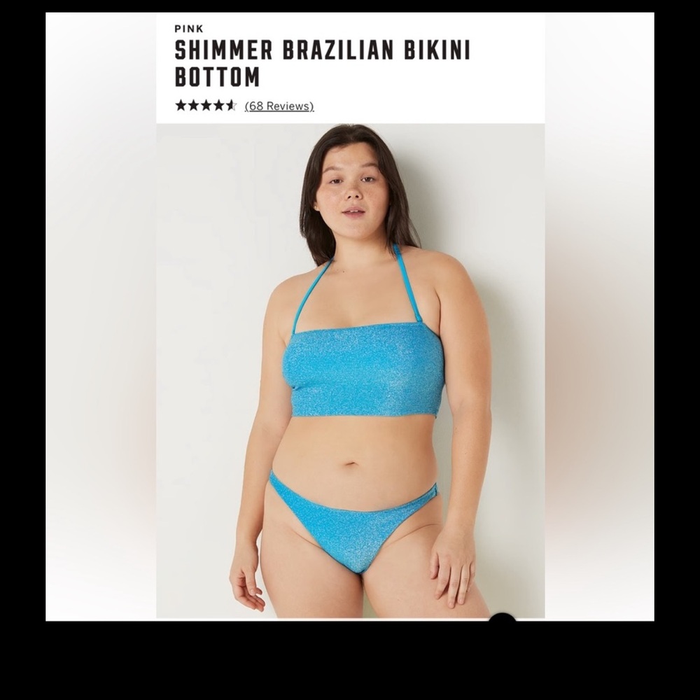 Victoria’s Secret SMALL + MEDIUM Blue Shimmer Brazilian Bikini Bottom